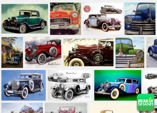 In tranh UV lên gỗ hình ôtô mang phong cách Vintage tạo không gian sang trọng, vừa hiện đại vừa cổ điển cho showroom xe hơi của bạn