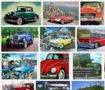 In tranh canvas nghệ thuật, tranh xe hơi cổ điển phong cách châu Âu
